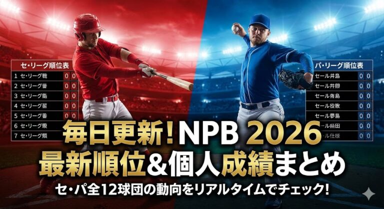 プロ野球(NPB)2026 最新順位表＆個人成績まとめ｜セ・パ毎日更新 | OYAJI SPORTS